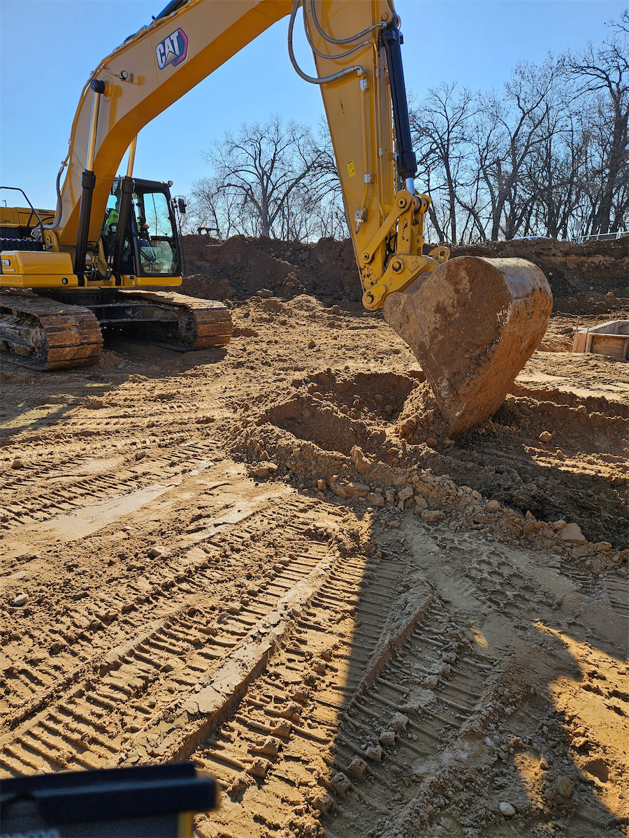 Heavy machinery working on demolition site
